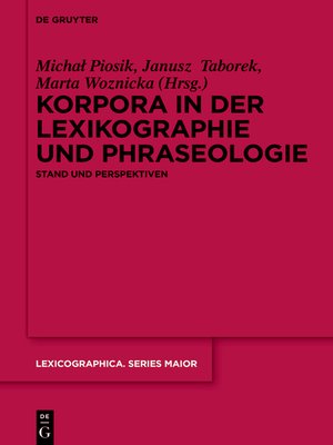 cover image of Korpora in der Lexikographie und Phraseologie